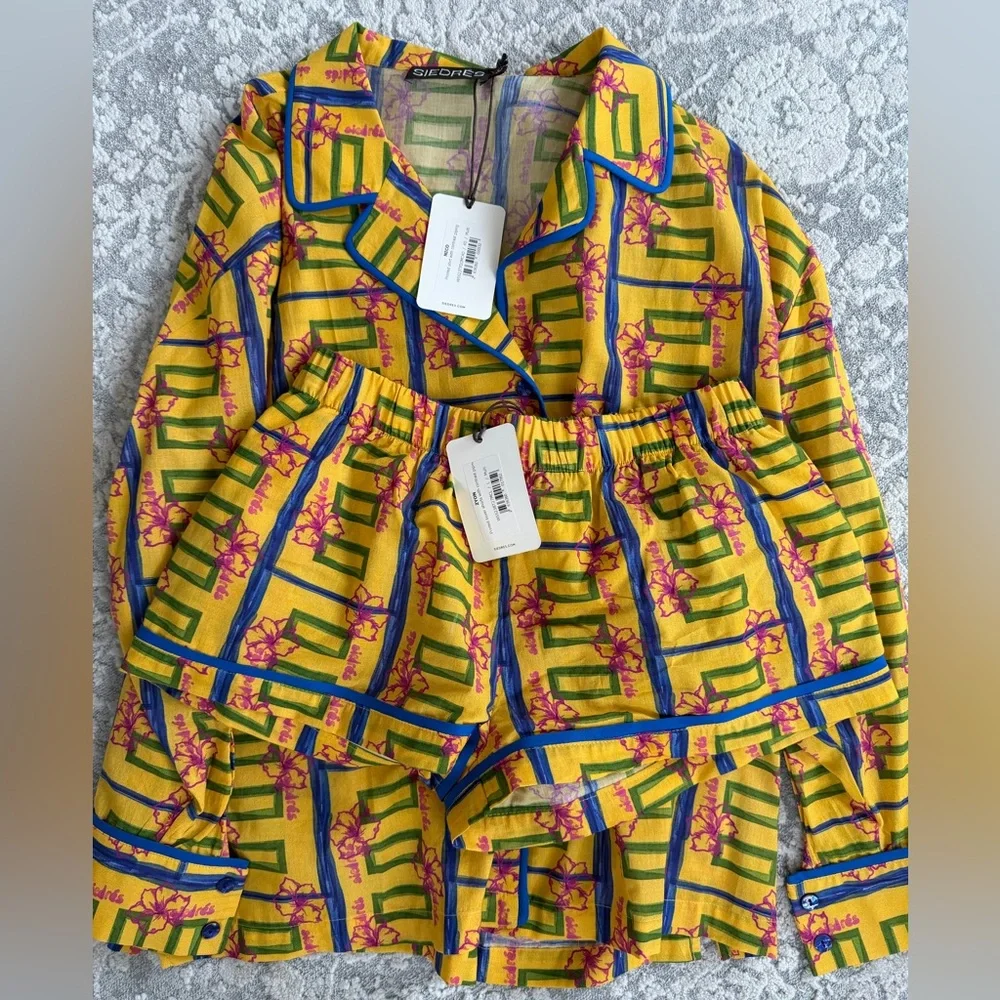 SIEDRES 2 Piece Matching Zyon Short Set Multicolor Button-Up Nico Shirt - Picture 12 of 12